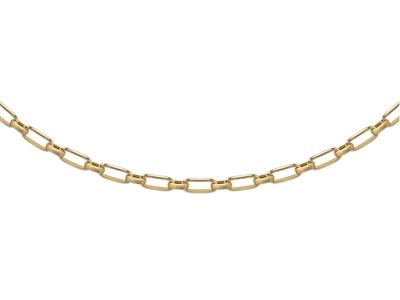 Collana A Maglie Alternate 11, Rettangolo Liscio E Ovale Satinato, Tubo Cavo, 48 Cm, Oro Giallo 18k
