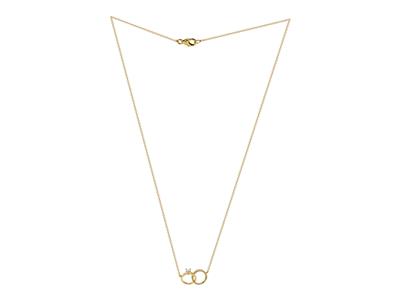 Collana Di Fidanzamento 10 X 15 Mm, Diamanti 0,11ct, 40,50-42 Cm, Oro Giallo 18k - Immagine Standard - 2