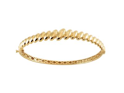 Bracciale A Maglie Aperte, Torsione A Caduta Da 3,75 MM A 11 Mm, Diametro Interno 55 X 65 Cm, Oro Giallo 18 Ct.