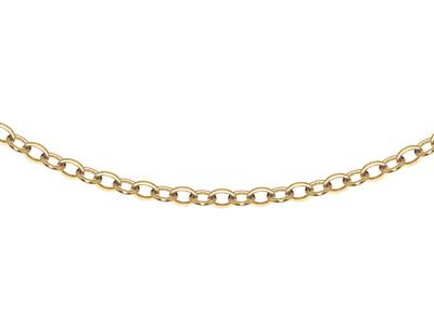 Collana Maglia Ovale Da 9 Mm, Tubo Cavo, 45 Cm, Oro Giallo 18k
