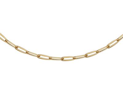 Collana, Maglie Allungate 11 Mm, Tubo Cavo, 4,50 Cm, Oro Giallo 18k