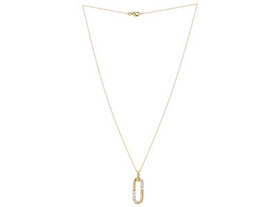 Collana A Rettangolo, Altezza 22 Mm, Diamanti 0,13ct, 40-42 Cm, Oro Giallo 18k - Immagine Standard - 2