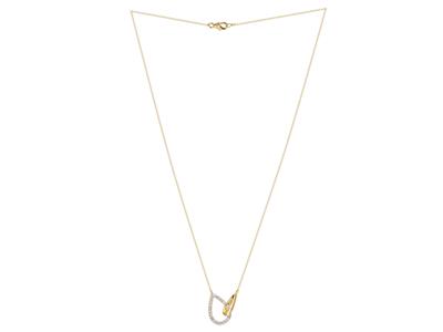 Collana, Gocce Intrecciate, Diamanti 0,07ct, 40-42 Cm, Oro Giallo 18k - Immagine Standard - 2