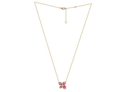 Collana A Fiori 15 X 20 Mm, Diamanti 0,09 Carati, Rubini 0,21 Carati E Zaffiri Rosa 0,33 Carati, 40-42-45 Cm, Oro Giallo 18 Carati - Immagine Standard - 2
