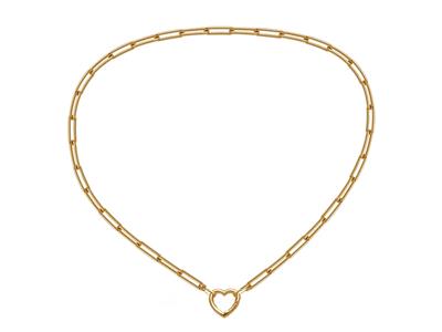 Maglia Rettangolore 4,50 X 13,50 Mm, Tubo Cavo, Chiusura A Cuore, 45 Cm, Oro Giallo 18k - Immagine Standard - 3