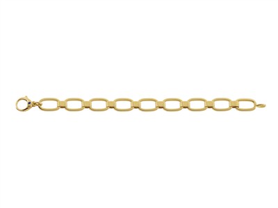 Bracciale Maglia Ovale Piatta 11 Mm, 19 Cm, Oro Giallo 18 Kt