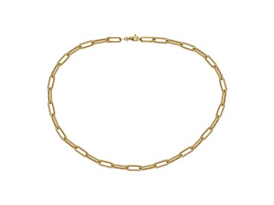 Collana Maglia Rettangolo Godronatocavo 6 Mm, 45 Cm, Oro Giallo 18 Kt