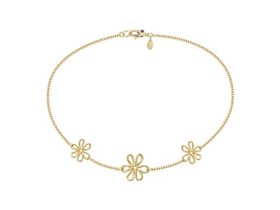 Collana Bohme 2 Motivi Fiore 17 Mme 1 Motivo Fiore 20 Mm, 45 Cm, Oro Giallo 18 Kt