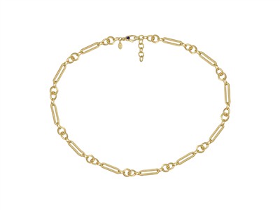 Collana Maglie Tonda E Ovale 9 Mm, 423 Cm, Oro Giallo 18 Kt