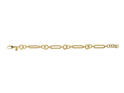 Bracciale Maglie Tonda E Ovale 9 Mm, 17,502 Cm, Oro Giallo 18 Kt