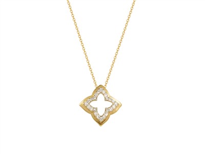 Collana Arabesco 12 Mm, Diamanti 0,11 Ct, 4042 Cm, Oro Giallo 18 Kt