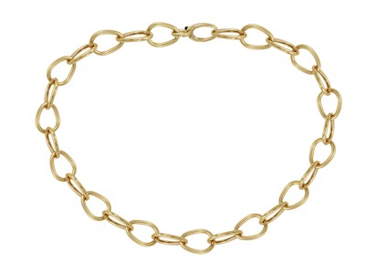 Collana Maglia Pera Traforata Cava 20 X 15 Mm, Tubo 2,30 Mm, 45 Cm, Oro Giallo 18 Kt