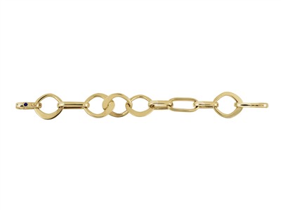 Bracciale Origami Maglie Rombo 22 MM E Rettangoli 12 Mm, 20 Cm, Oro Giallo 18 Kt