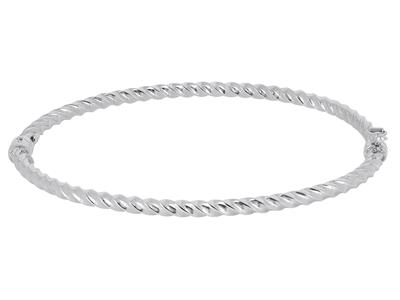 Bracciale Hollow Twisted Necklace 3 Mm, 55 X 65 Mm, Oro Bianco 18 Carati