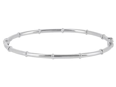 Bracciale Rigido A Tubo Cavo 2,50 Mm, 55 X 65 Mm, Oro Bianco 18 Carati - Immagine Standard - 1
