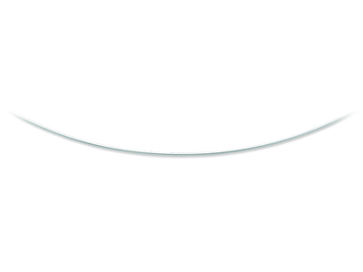 Collana Omega Round Avvolto 1 Mm, 42 Cm, Oro Bianco Rodiato 18 Carati