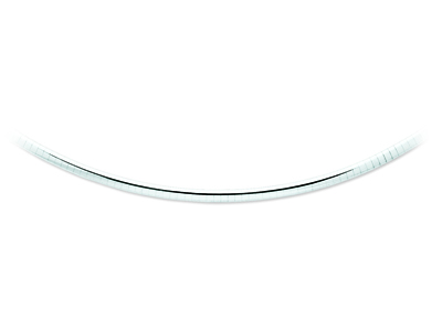 Collana Omega Bombata 4 Mm, 42 Cm, Oro Grigio 18 Carati Rodiato - Immagine Standard - 1