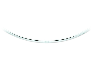 Collana Omega Curvo 4 Mm, 42 Cm, Oro Bianco Rodiato 18 Carati - Immagine Standard - 1