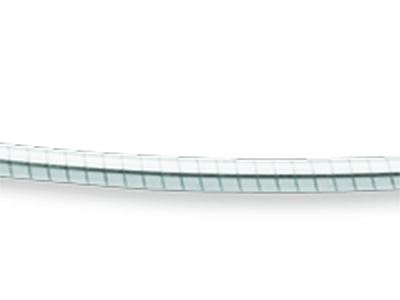 Collana Om{ga Rotondo Avvolto 1.4 Mm, 42 Cm, Oro Grigio 18 Carati Rodiato - Immagine Standard - 2