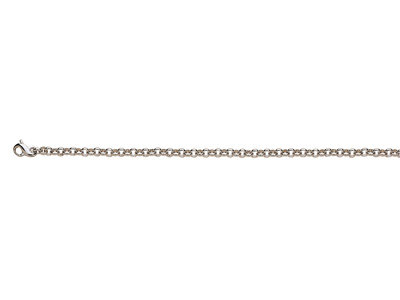Bracciale A Maglie Solide Jaseron 4 Mm, 18 Cm, Oro Bianco 18 Carati. Ref. 2888 - Immagine Standard - 1