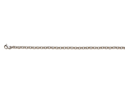 Bracciale A Maglie Solide Jaseron 4 Mm, 18 Cm, Oro Bianco 18 Carati. Ref. 2888