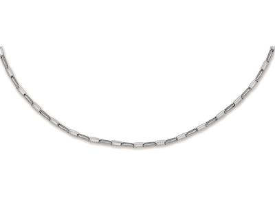 Collana Forçat, Solida Lunga 4,20 Mm, 50 Cm, Oro Bianco 18 Carati. Ref. 5551