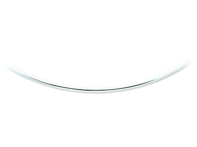 Collana Omega Curvo 3 Mm, 42 Cm, Oro Bianco 18 Carati Rodiato - Immagine Standard - 1