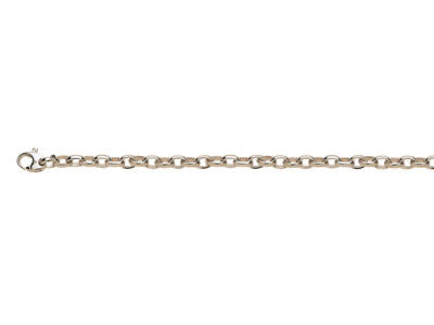 Bracciale In Maglia For\at Ovale Massiccio 6 Mm, 18 Cm, Oro Bianco 18 Carati. Rif. 2271 - Immagine Standard - 1