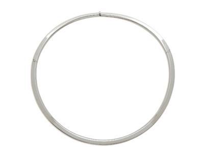 Collana Torque A Filo Rettangolare Da 5 Mm, Oro Bianco 18 Carati. Rif.4432