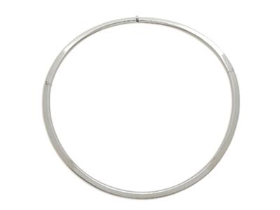 Collana Torque Fil Rettangolo 5 Mm, Oro Bianco 18 Carati. Ref. 4432