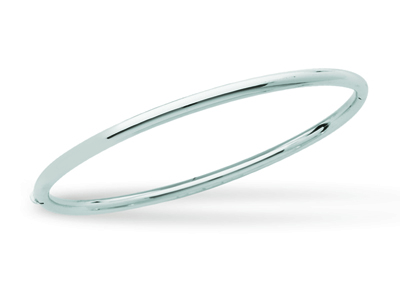 Bracciale Rigido Con Apertura, Filotondo Da 3 Mm, Forma Ovale Da 63 M M, Oro Bianco 18 Carati Rodiato - Immagine Standard - 1