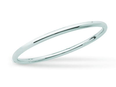 Bracciale Rigido Con Apertura, Filotondo Da 4 Mm, Forma Ovale Da 63 M M, Oro Bianco 18 Carati Rodiato - Immagine Standard - 1