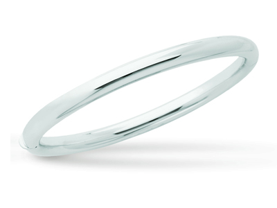 Bracciale Rigido Con Apertura, Filotondo Da 6 Mm, Forma Ovale Da 63 M M, Oro Bianco 18 Carati Rodiato - Immagine Standard - 1