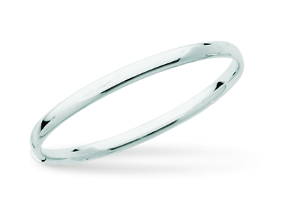 Bracciale Rigido Con Apertura, Filoovale Da 5 Mm, Forma Ovale Da 58 M M, Oro Bianco Rodiato 18k - Immagine Standard - 1