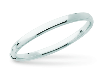 Bracciale Rigido Con Apertura, Astaovale Da 6 Mm, Forma Ovale Da 58 M M, Oro Bianco Rodiato 18k - Immagine Standard - 1