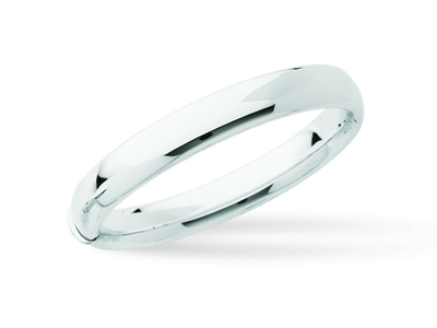 Bracciale Rigido Con Apertura, Astaovale Da 10 Mm, Forma Ovale Da 63 Mm, Oro Grigio Rodiato 18k - Immagine Standard - 1