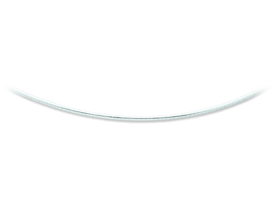 Collana Omega Rotonda 2 Mm, 45 Cm, Oro Bianco Rodiato 18 Carati - Immagine Standard - 1