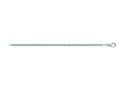 Catena Maglia Forzatina Rotonda 1,10 Mm, 40 Cm, Oro Bianco Rodiato