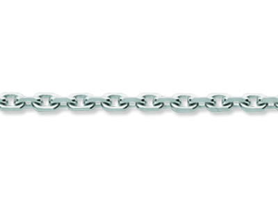 Catena A Maglie For\at Taglio Diamante 1,80 Mm, 42 Cm, Oro Grigio 18 Kt Rodiato - Immagine Standard - 2