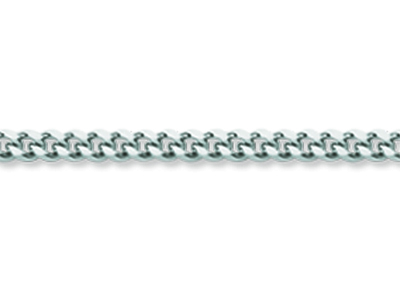 Catena Gourmette Diamantata 1,60 Mm, 45 Cm, Oro Bianco 18 Kt Rodiato - Immagine Standard - 2