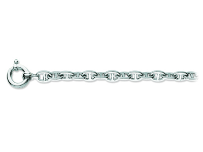 Bracciale Forat Marine A Maglia Cava 10 Mm, 20 Cm, Oro Bianco 18 Carati Rodiato