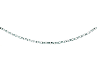 Catena A Maglie Forat Filo Piatto 3,6 Mm, 50 Cm, Oro Grigio 18 Kt Rodiato