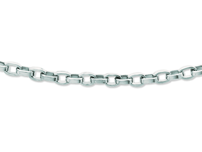 Catena A Maglie For\at Filo Piatto 3,6 Mm, 50 Cm, Oro Grigio 18 Kt Rodiato - Immagine Standard - 2