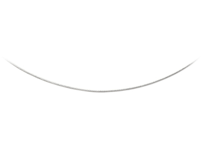 Collana Cavo 0,75 Mm, 42 Cm, Oro Bianco 18 Carati Rodiato - Immagine Standard - 1