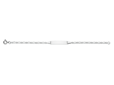 Maglia A Catena Alternata 11 Identit Bambino, 14 Cm, Oro Bianco 18 Carati
