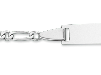 Maglia A Catena Alternata 1/1 Identit@ Bambino, 14 Cm, Oro Bianco 18 Carati - Immagine Standard - 2
