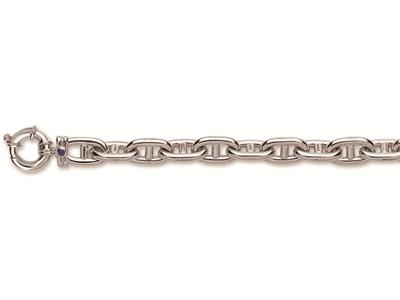 Bracciale Catena D'ancora Liscia 12mm, 22 Cm, Oro Bianco 18 Carati - Immagine Standard - 1