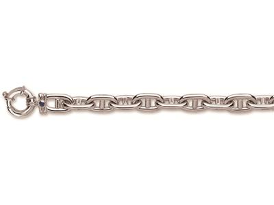 Bracciale Con Catena Ad Ancora, Liscia 12 Mm, 22 Cm, Oro Bianco 18 Carati - Immagine Standard - 1