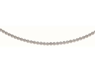 Collana A Maglie A Lenticchia Da 5 Mm, 50 Cm, Oro Bianco 18 Carati