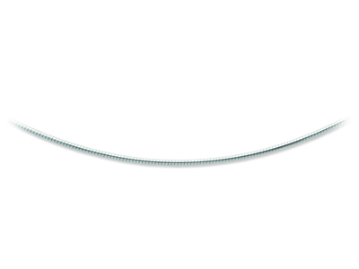 Collana Omega Tondo Avvolto 1.9 Mm,45 Cm, Oro Bianco 18 Carati Rodiat O - Immagine Standard - 1
